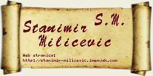 Stanimir Milićević vizit kartica